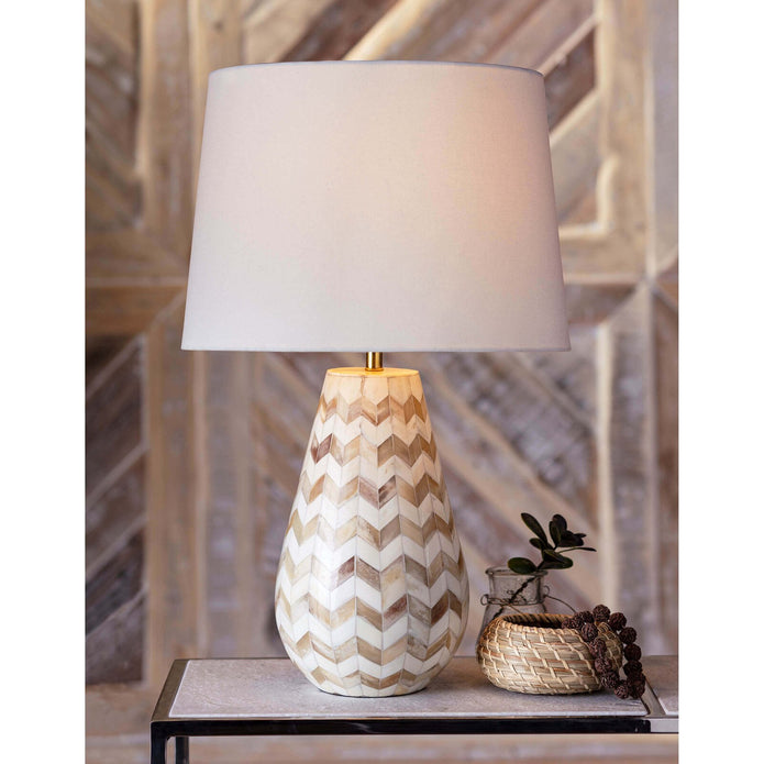 Cassia Chevron Table Lamp (Natural)
