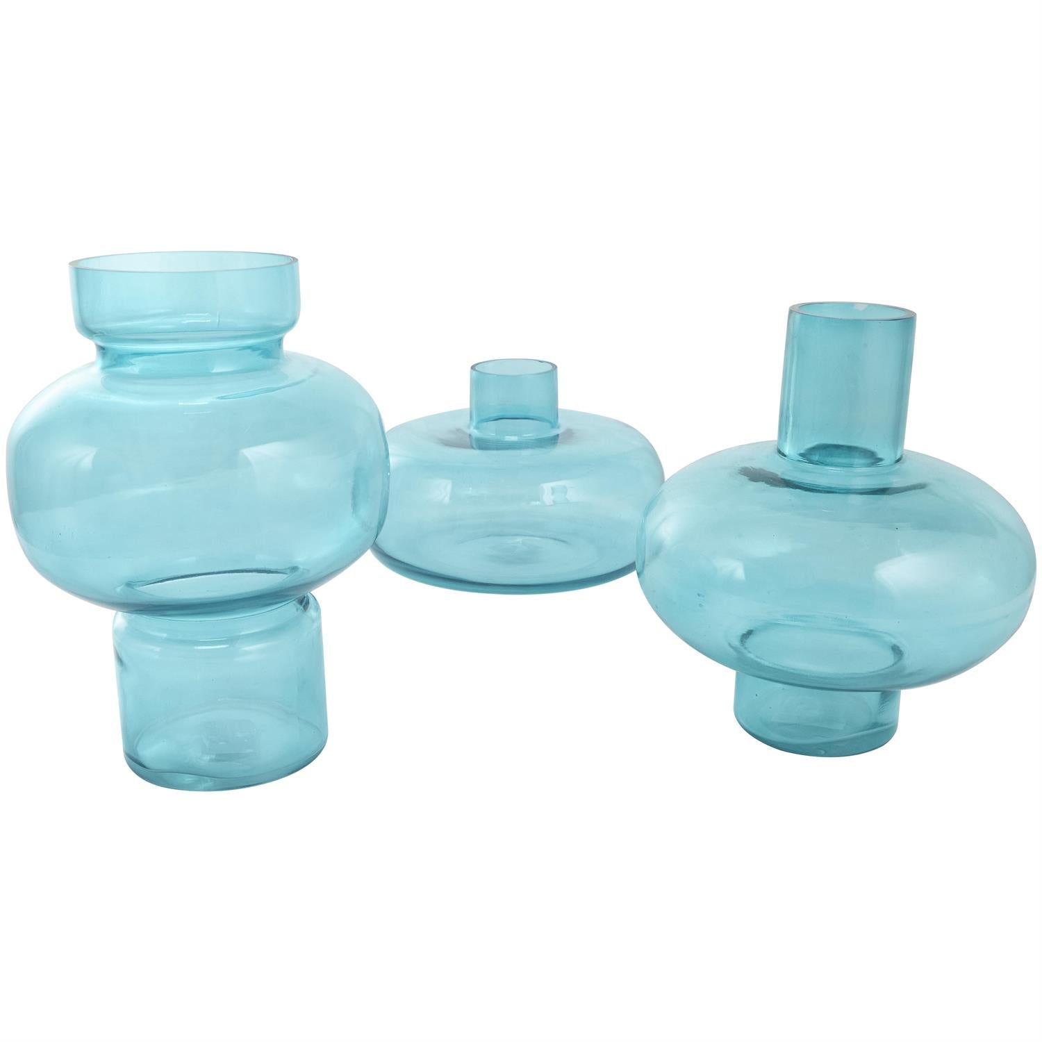 Blue Glass Round Vase