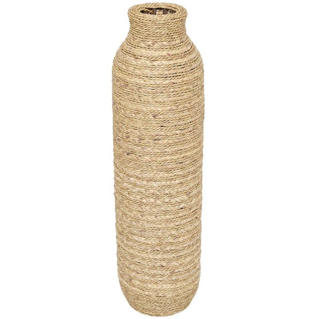 Brown Seagrass Handmade Slim Woven Tall Decorative Vase