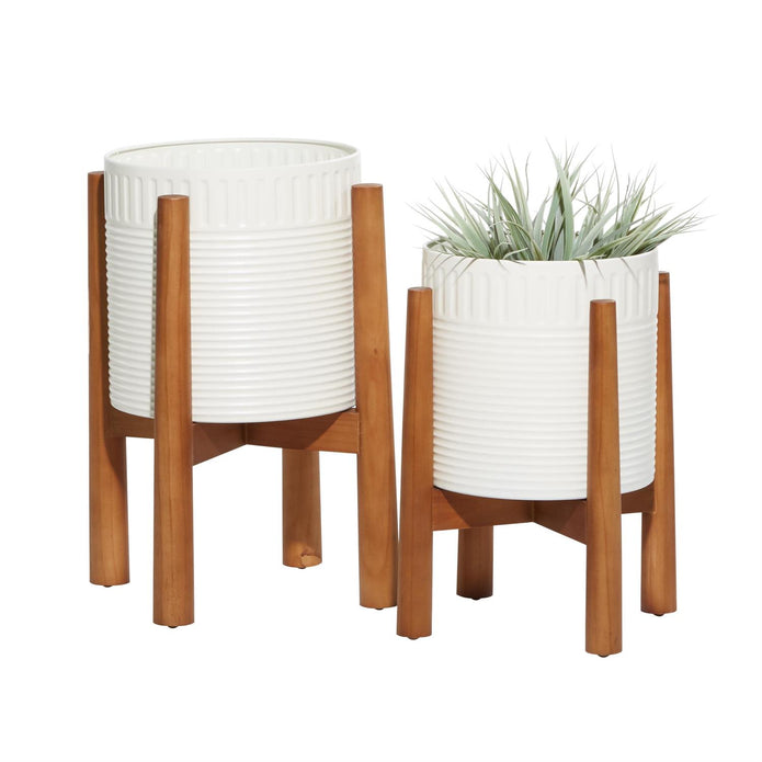 White Metal Indoor/Outdoor Planter