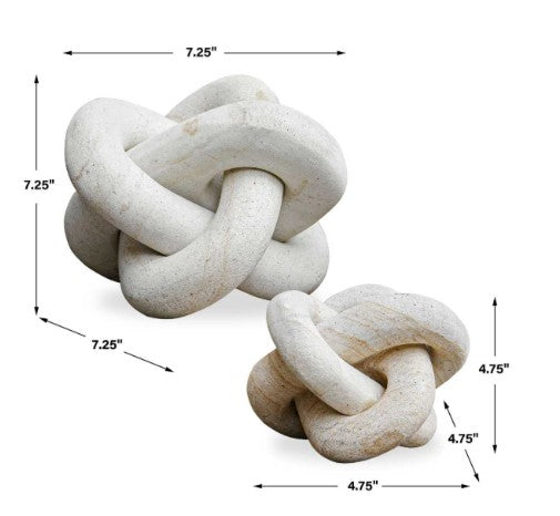 Limestone Link Indoor-Outdoor Sculptures, S/2