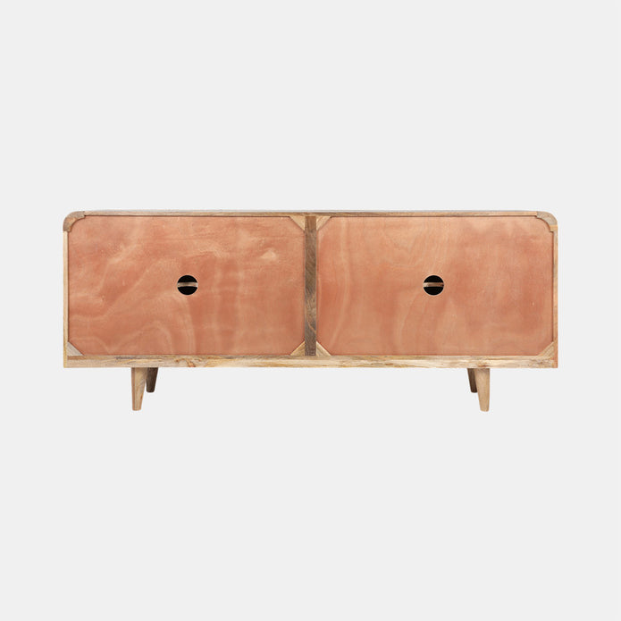 Flower Field Applique Cabinet, Natural/White
