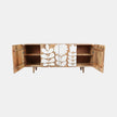 Flower Field Applique Cabinet, Natural/White