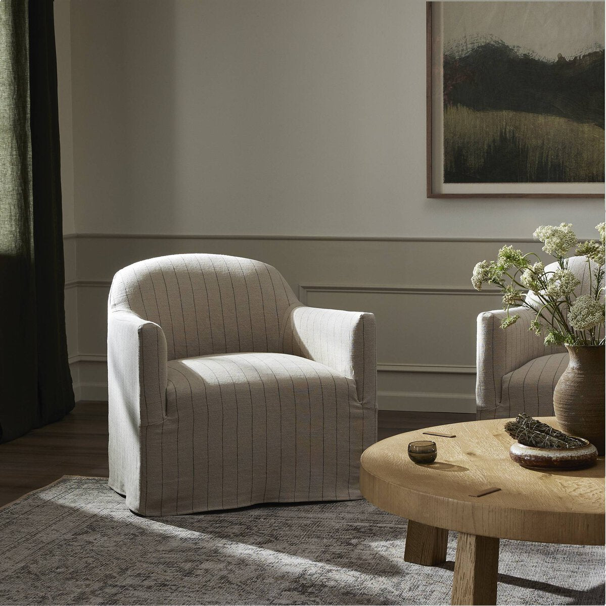 Lowell Slipcover Swivel Chair