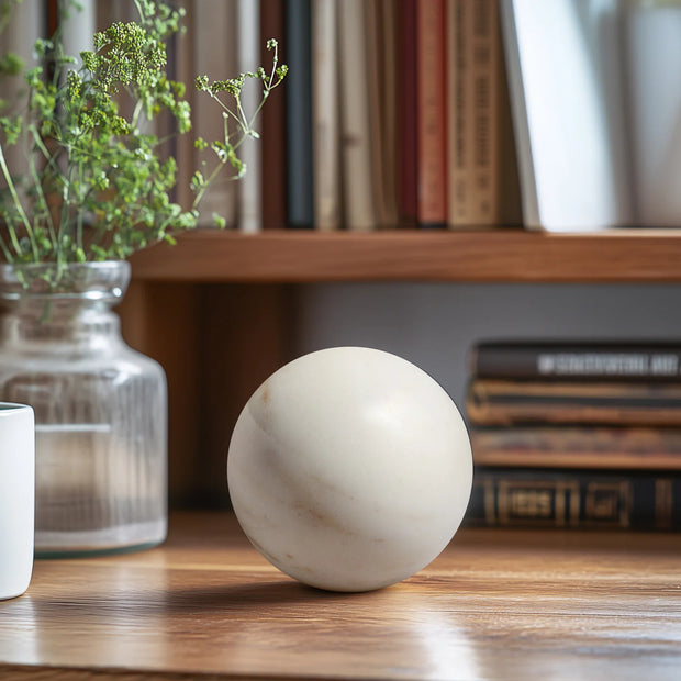 Marble Sphere – Natural White