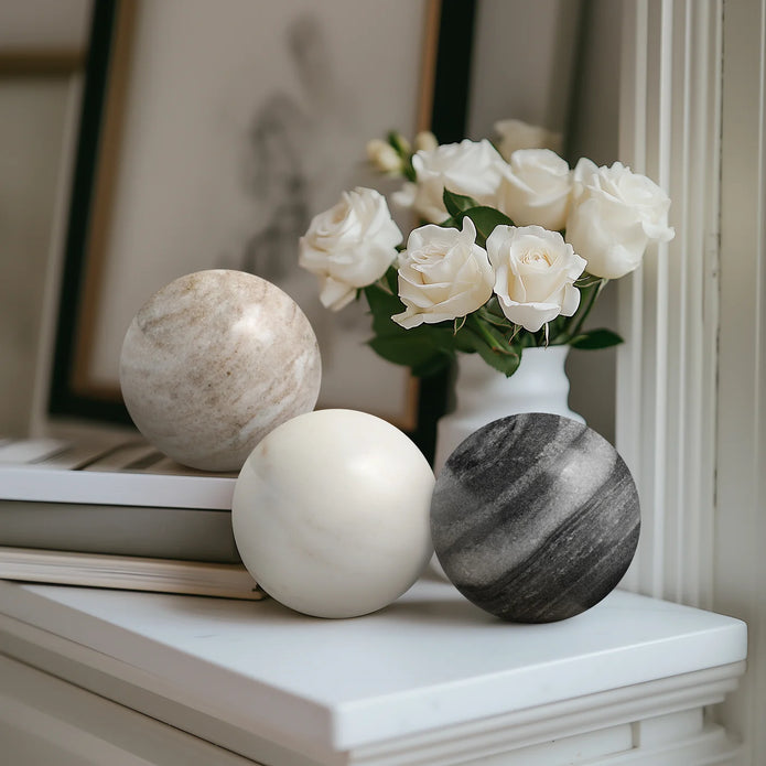 Marble Sphere – Natural White