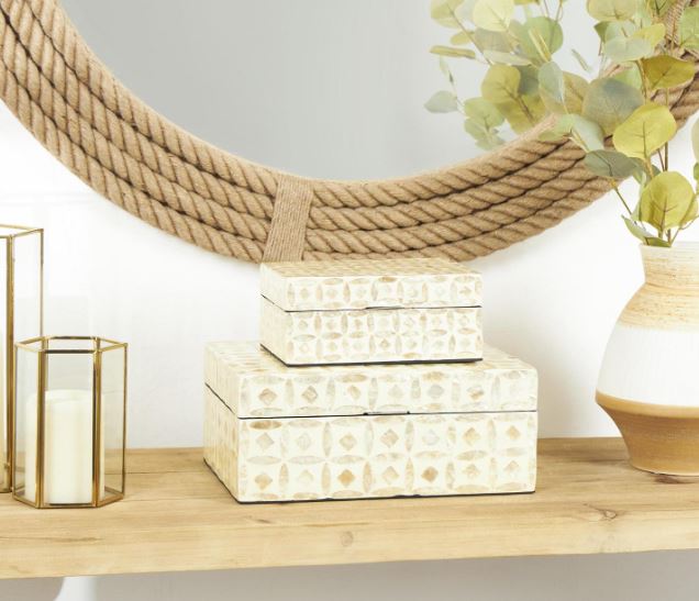 Beige Pearl Storage Box Lrg