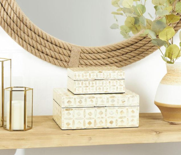 Beige Pearl Storage Box Lrg