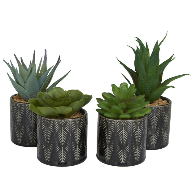 Green Faux Foliage Succulent