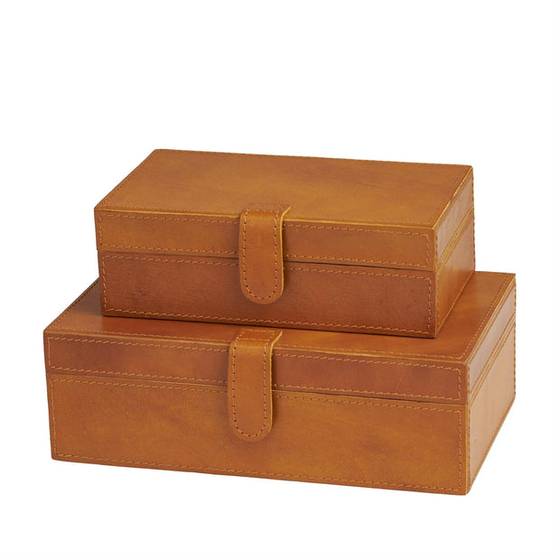 Brown Leather Storage Box