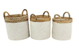 White Seagrass Storage Basket
