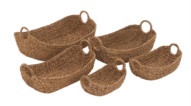 Brown Seagrass Handmade Decorative & Functional Storage Baskets