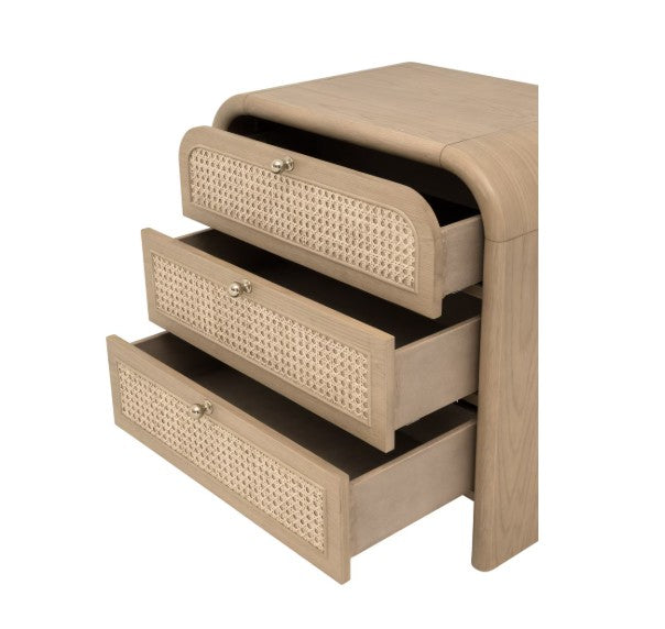 Cannes 3-Drawer Nightstand