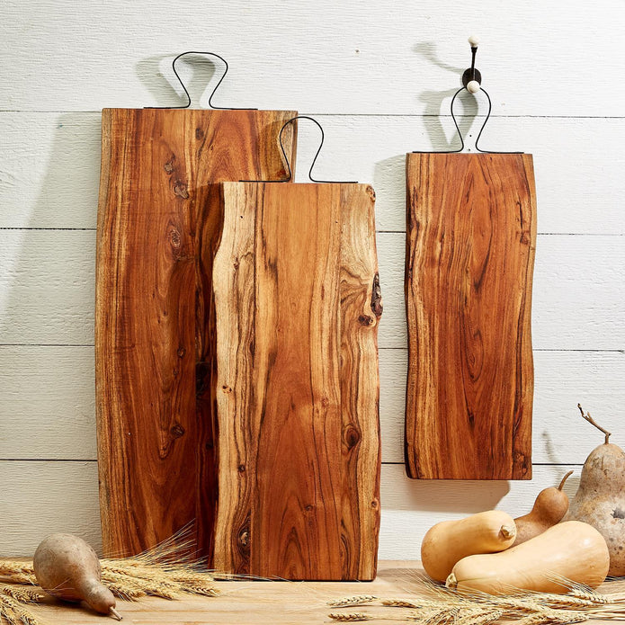Acacia Wood Serving Board with Iron