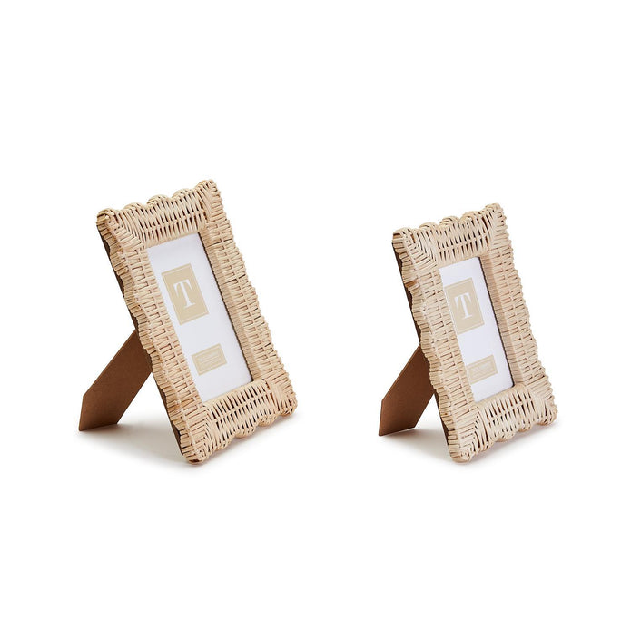 Scalloped Wicker Weave Photo Frame