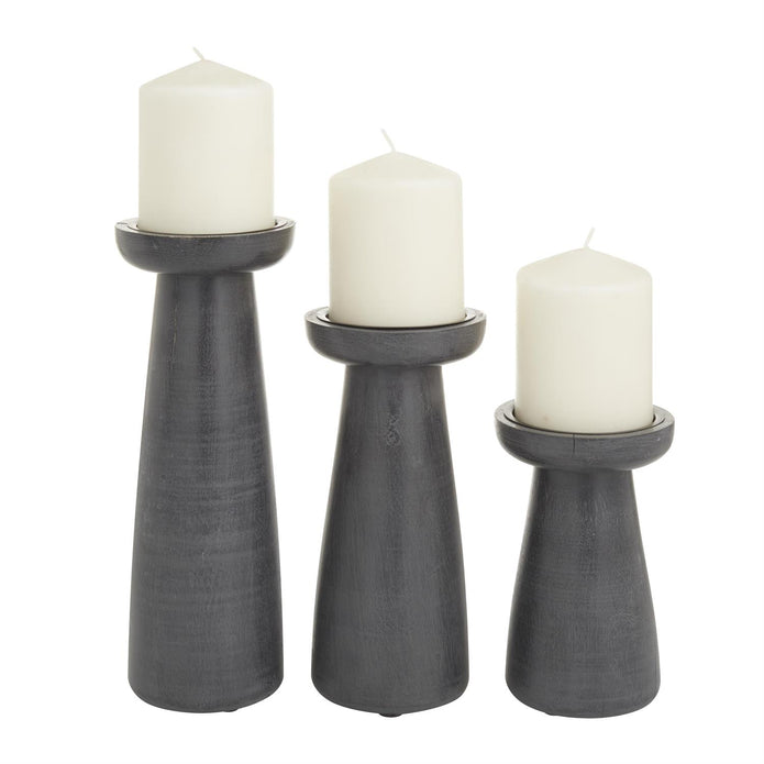 MangoWood Candle Holder - Grey