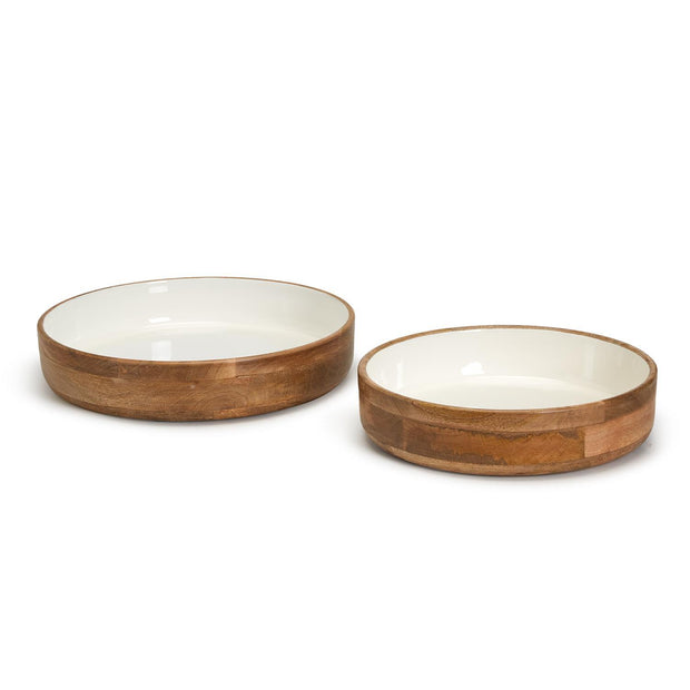 Round Wood Pedestal Bowl