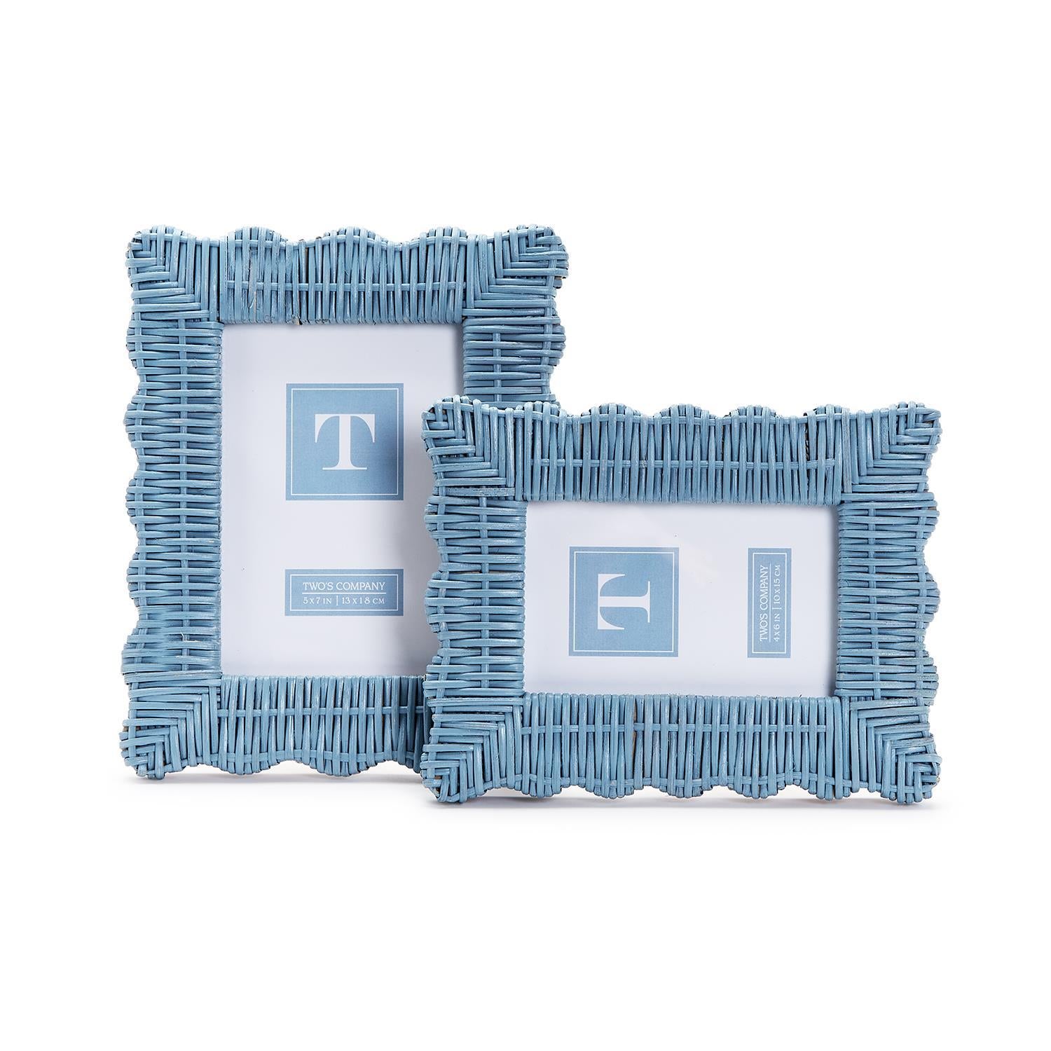 Scalloped Wicker Weave Photo Frame