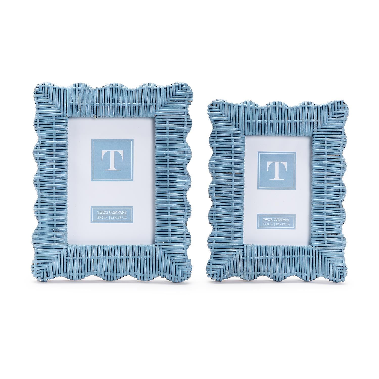 Scalloped Wicker Weave Photo Frame