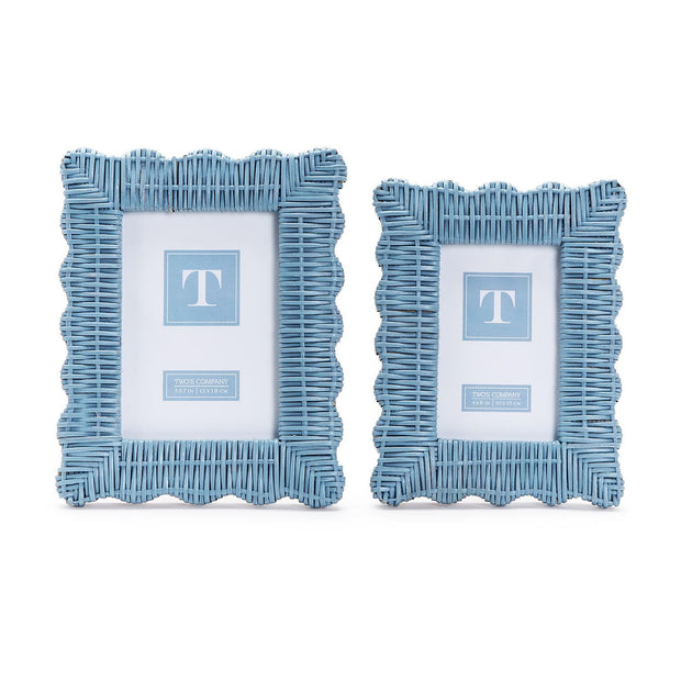 Scalloped Wicker Weave Photo Frame