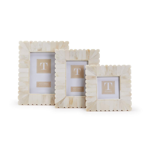 Scalloped Edge Assorted Bone Photo Frames