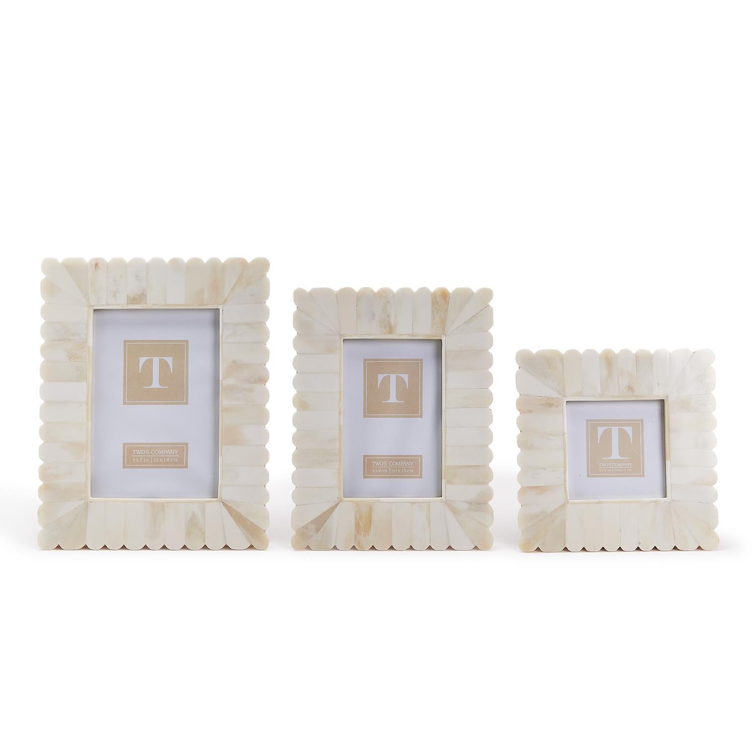 Scalloped Edge Assorted Bone Photo Frames