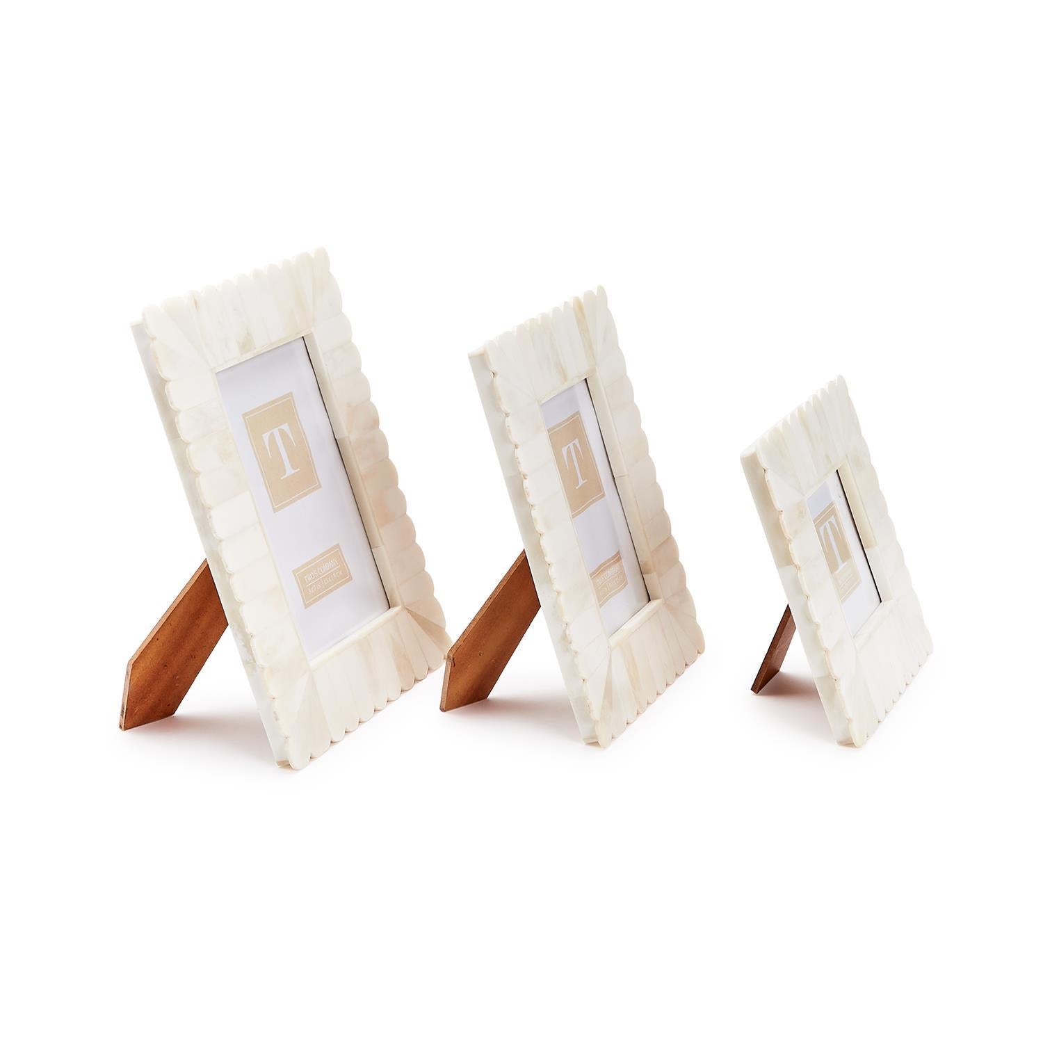 Scalloped Edge Assorted Bone Photo Frames