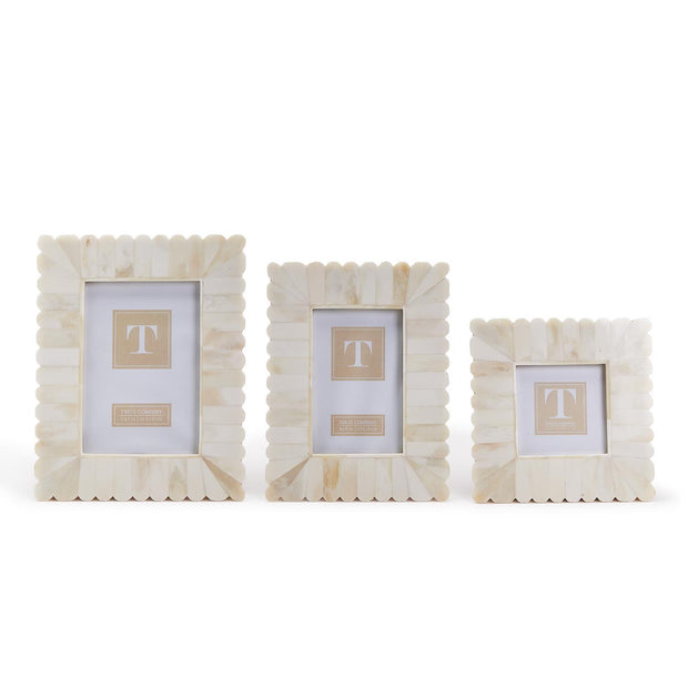 Scalloped Edge Assorted Bone Photo Frames