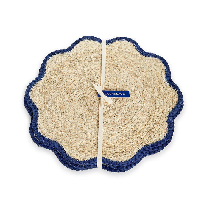 Handwoven Scalloped Edge Placemats S/4