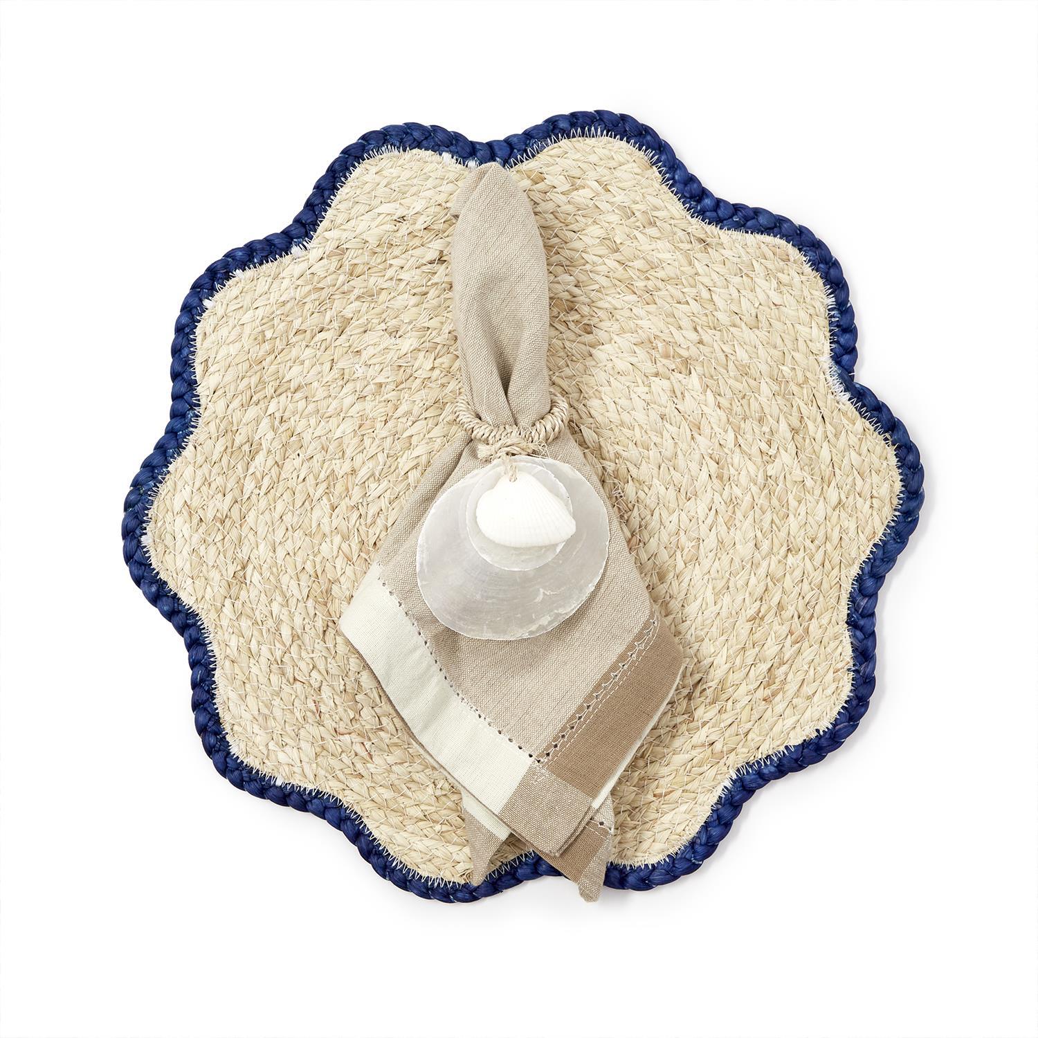 Handwoven Scalloped Edge Placemats S/4