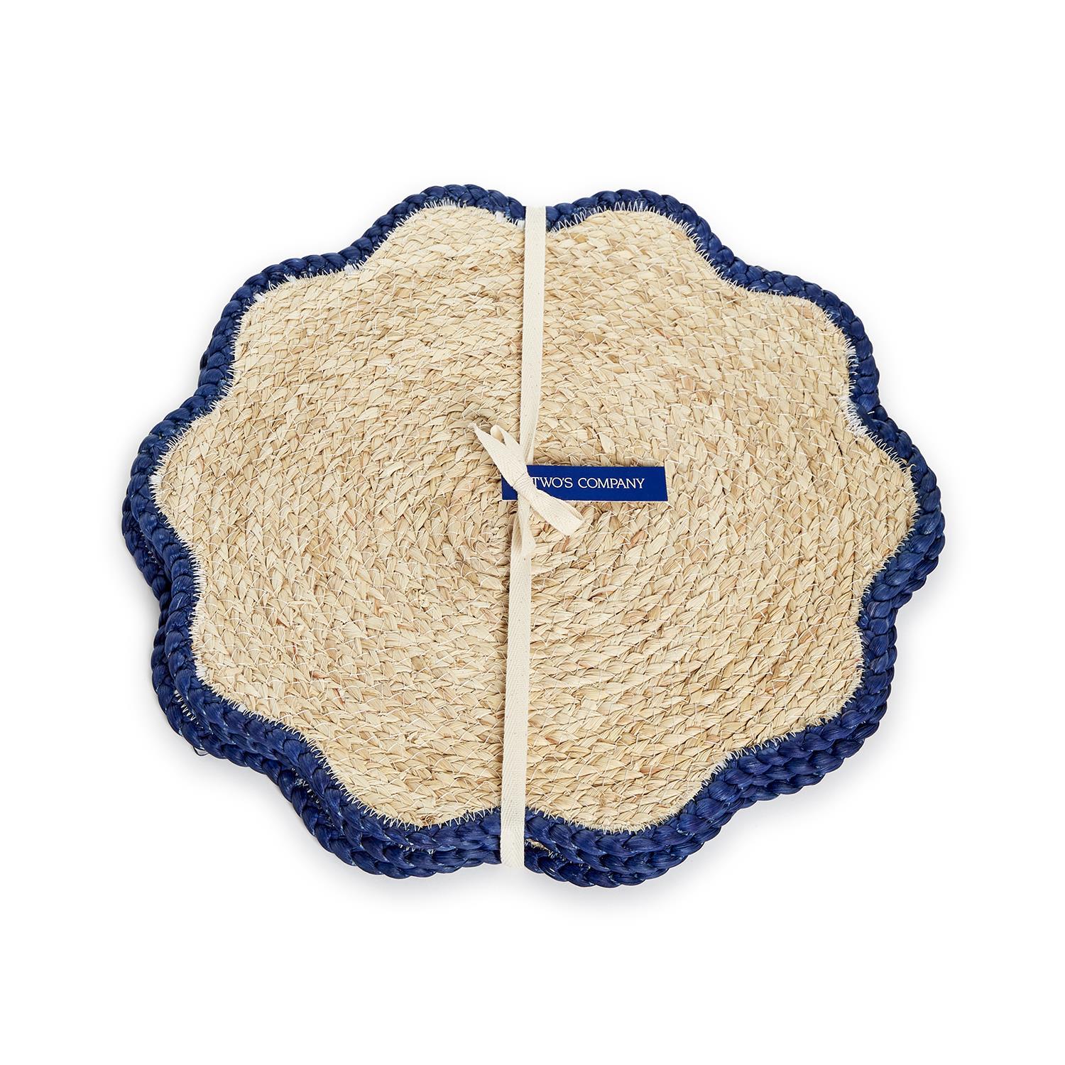 Handwoven Scalloped Edge Placemats S/4