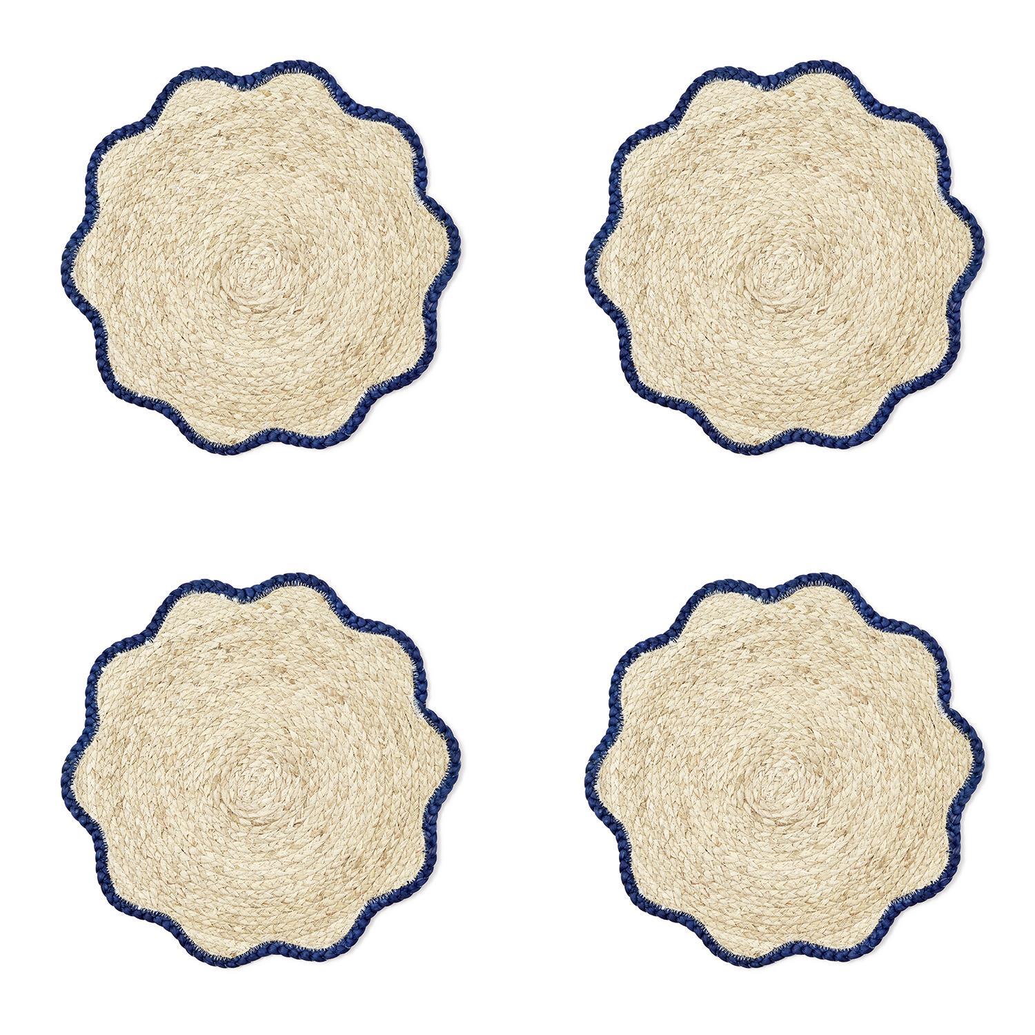 Handwoven Scalloped Edge Placemats S/4
