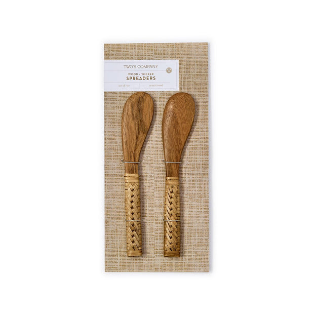 Wicker Wrapped Wood Spreaders
