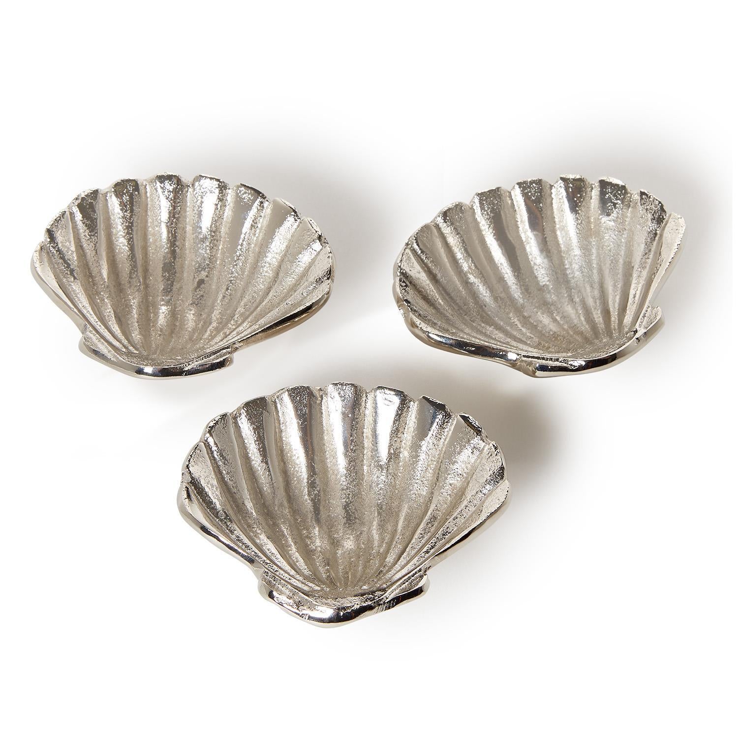 Silver Clam Shell Tidbit Dish – Recycled Aluminum