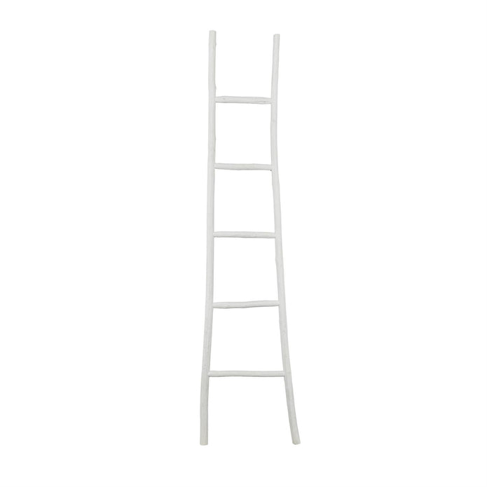 White Wood Handmade Slanted Decorative Ladder