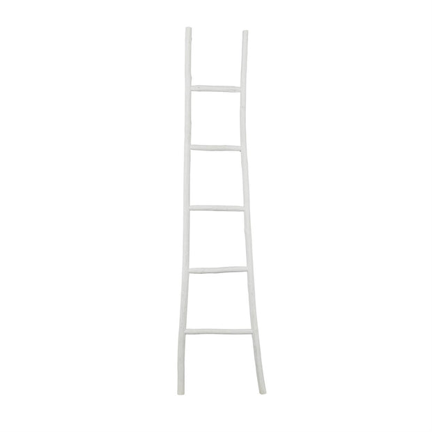White Wood Handmade Slanted Decorative Ladder