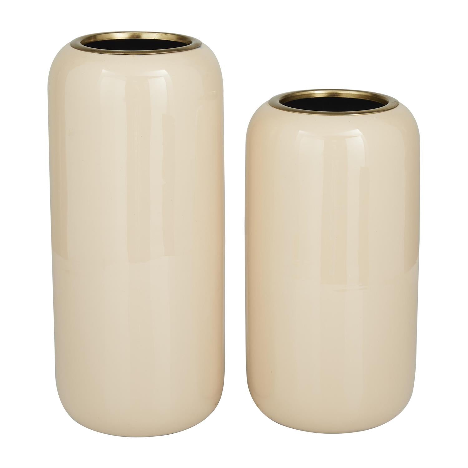 Cream Metal Decorative Vase