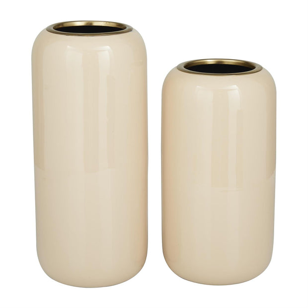 Cream Metal Decorative Vase