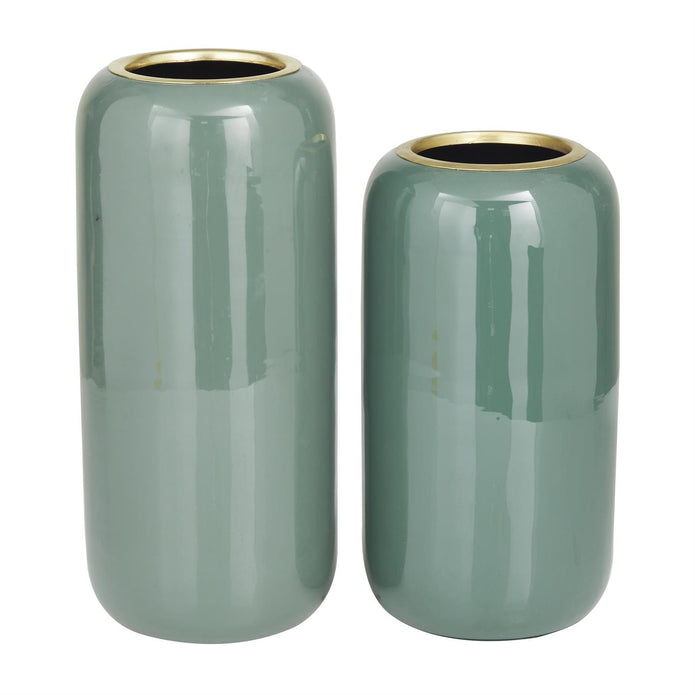 Green Metal Decorative Vase