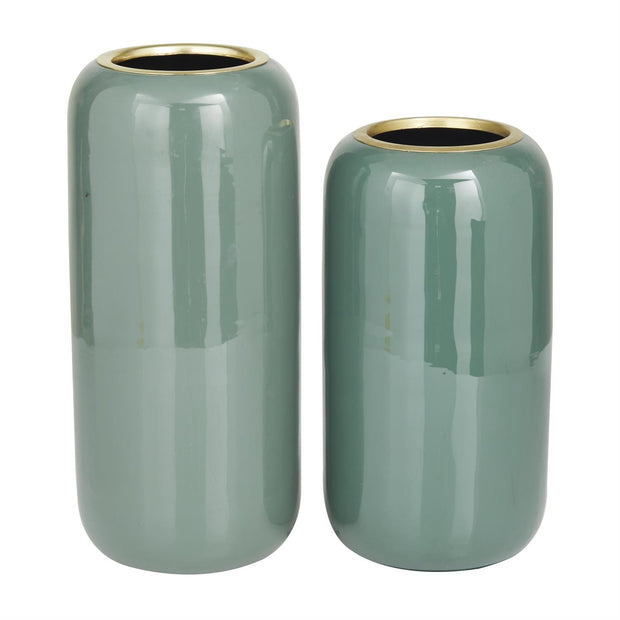 Green Metal Decorative Vase