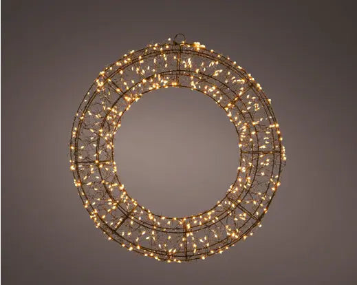 Micro LED Wreath US Metal Steady Outdoor