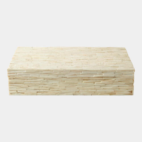 Sazed Chiseled Bone Box-Natural