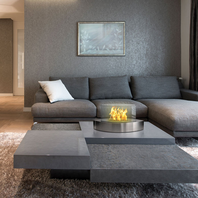 Lexington Model Tabletop Bio-Ethanol Fireplace – Stainless Steel (Open Box)