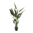 Green Faux Foliage Bird of Paradise Artificial Plant with Black Fluted Pot