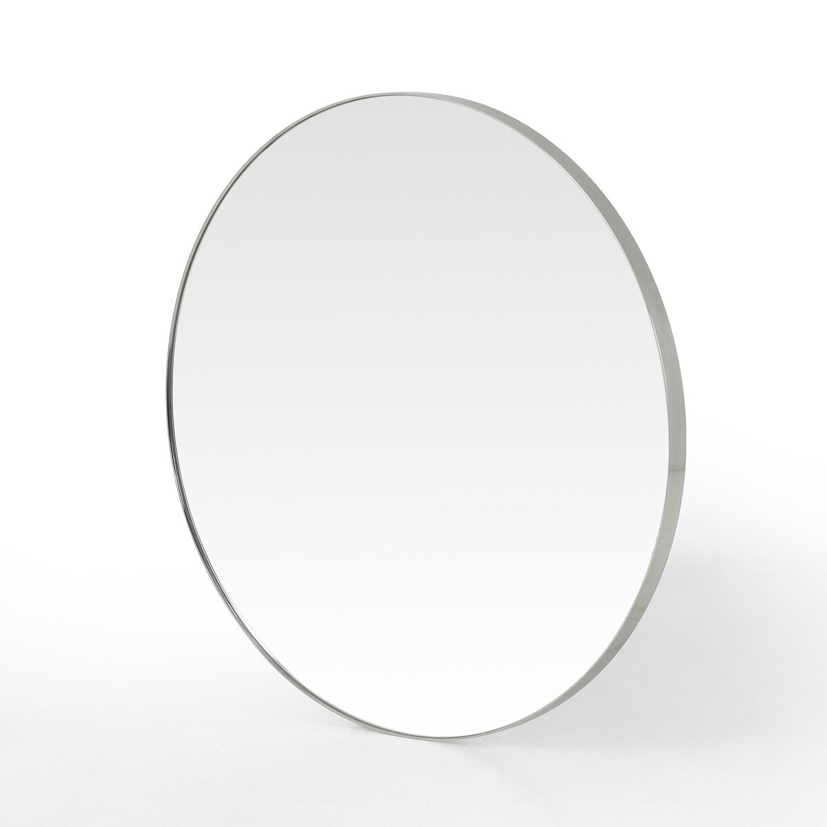 Bellvue Round Mirror- Shiny Stee