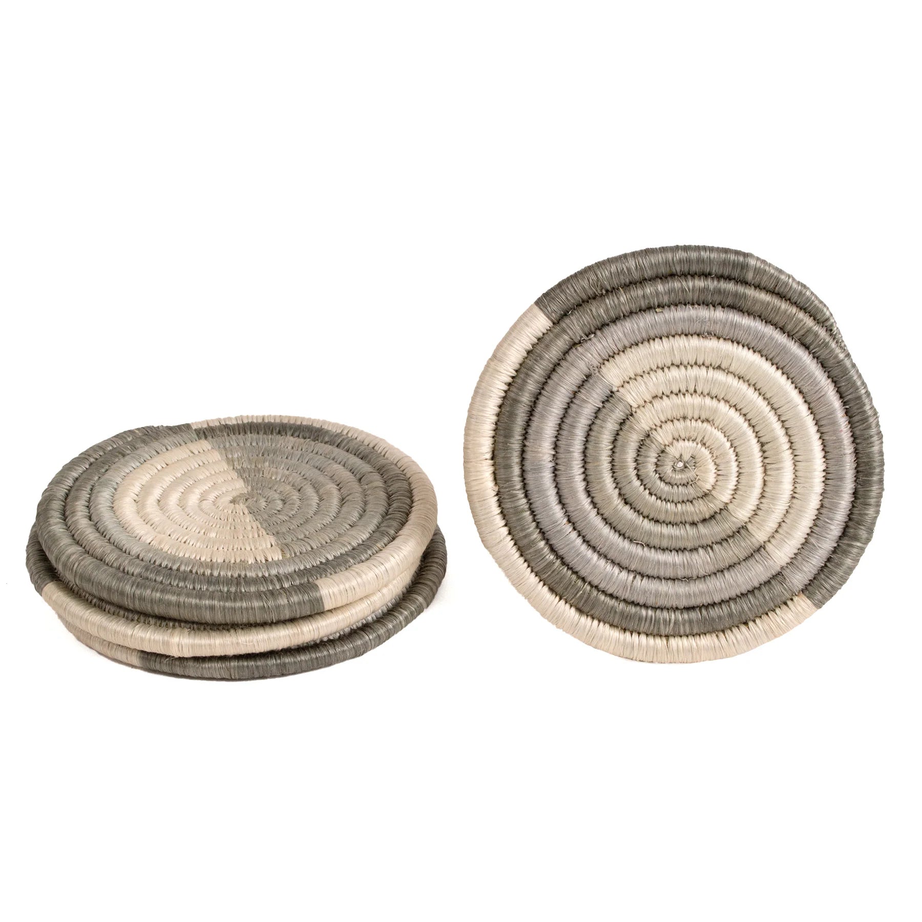 Stone Coasters - Natural Crochet, Set of 4