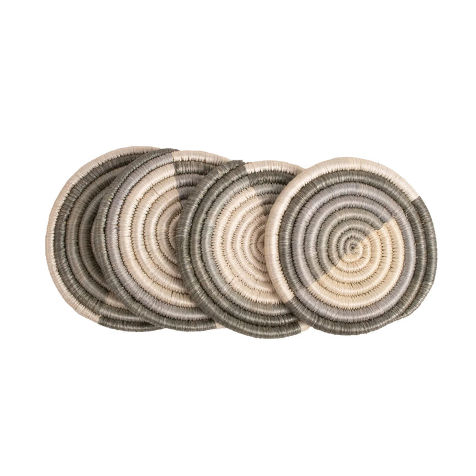 Stone Coasters - Natural Crochet, Set of 4