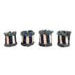 Coastal Napkin Rings - Blue Fringe, Set of 4