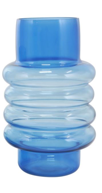 Blue Glass Ombre Bubble Decorative Vase