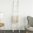 White Wood Handmade Slanted Decorative Ladder